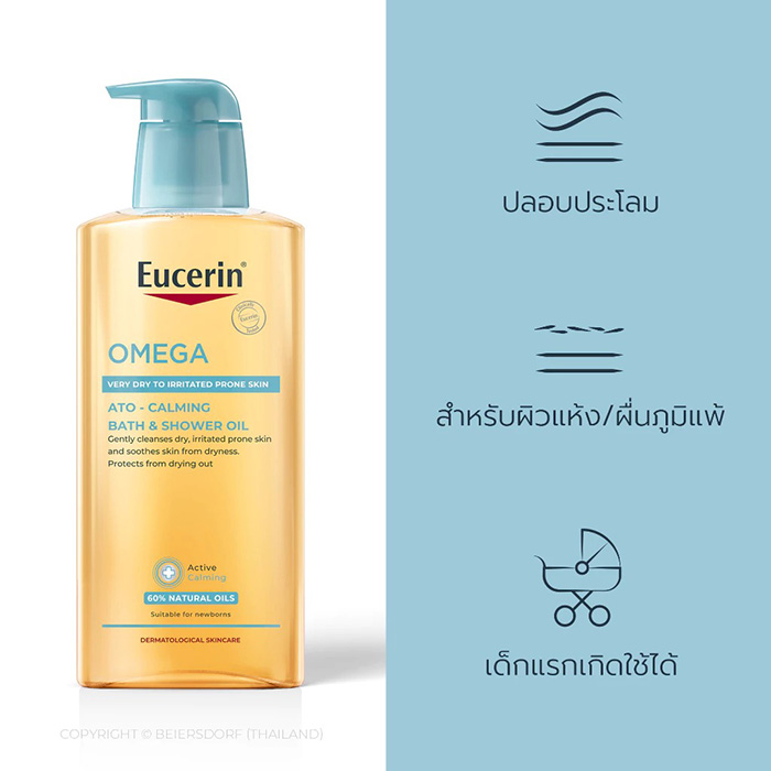 ออยล์อาบน้ำ Eucerin Omega Ato Calming Bath Shower Oil