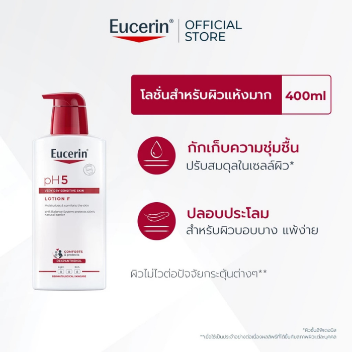 โลชั่นบำรุงผิว สำหรับผิวแห้งมาก EucerinpH5 Very Dry Sensitive Skin Lotion F