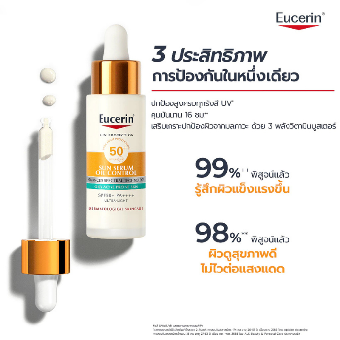 กันแดดเซรั่มวิตามินบูสต์ผิว Eucerin Sun Serum Oil Control SPF50+ PA++++