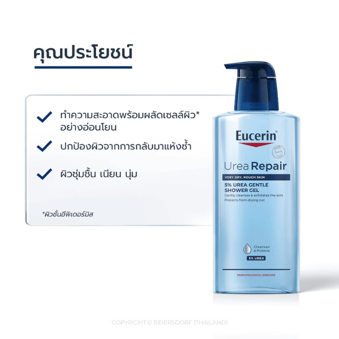 เจลอาบน้ำ Eucerin Urea Repair 5 Urea Gentle Shower Gel เจลอาบน้ำ Eucerin Urea Repair 5 Urea Gentle Shower Gel