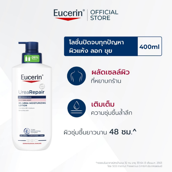 โลชั่นบำรุงผิวกาย Eucerin Urearepair Soothing Scent 5% Urea Moisturizing Lotion