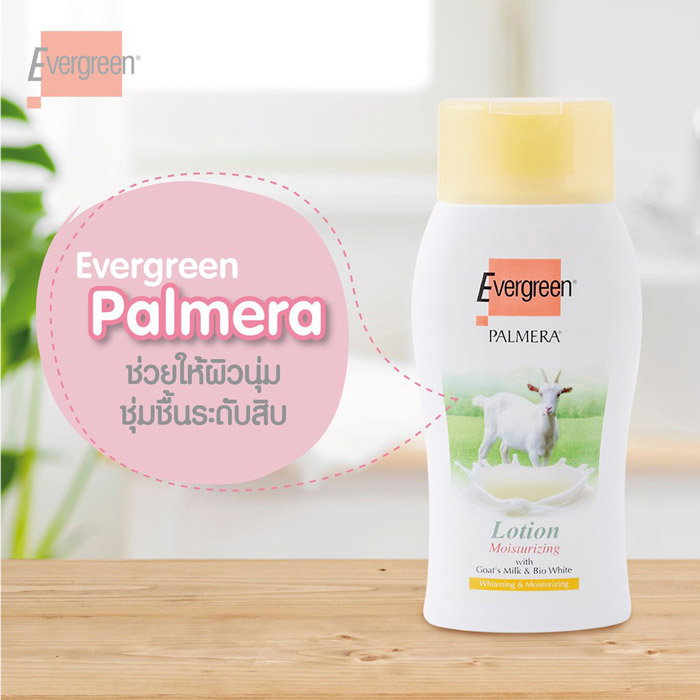 Evergreen Palmera Hand & Body Lotion โลชั่นบำรุงมือและผิวกาย เก็บความชุ่มชื้นให้ผิวยาวนานตลอดวัน โดยไม่เหนียวเหนอะหนะ