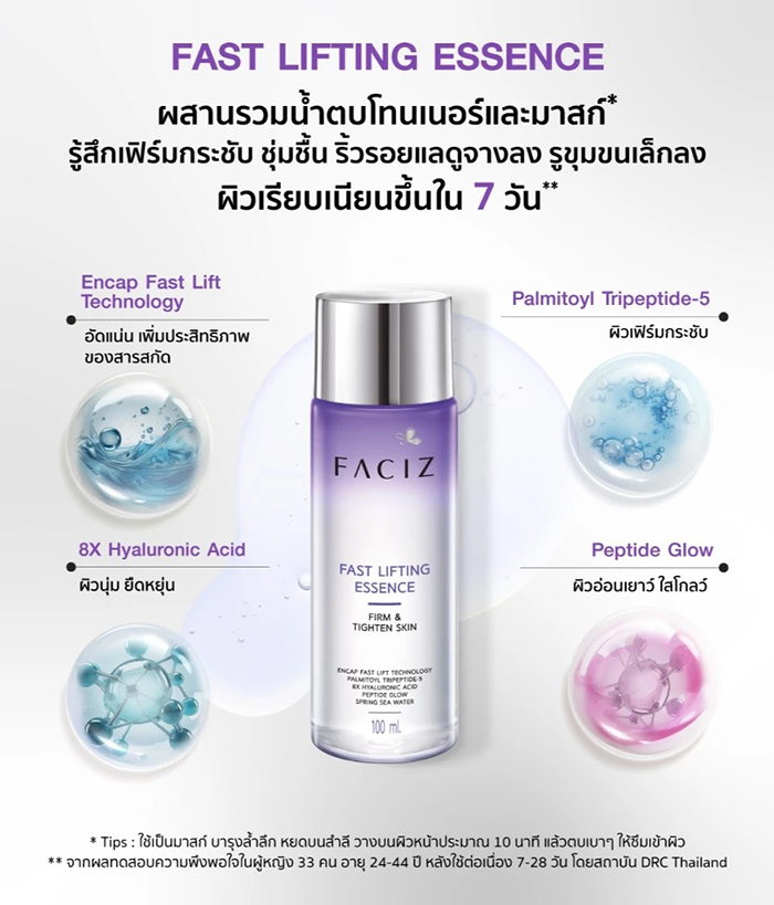 น้ำตบ Faciz Fast Lifting Miracle Essence