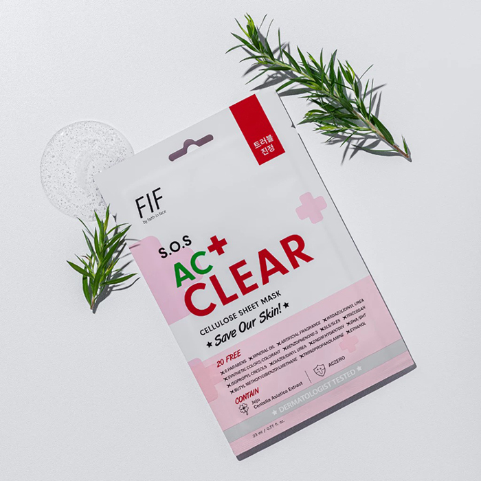 แผ่นมาสก์หน้า Faith in Face S.O.S AC Clear Cellulose Sheet Mask