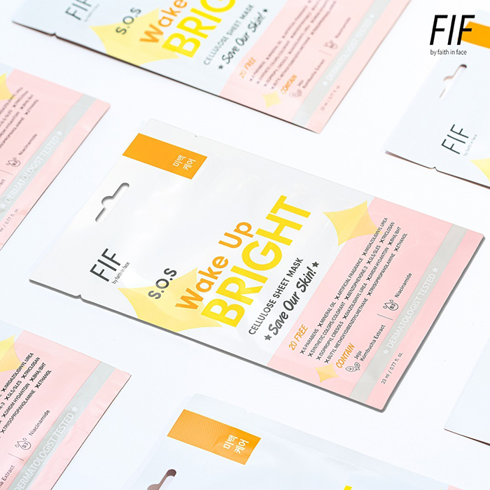 แผ่นมาสก์หน้า Faith in Face S.O.S Wake Up Bright Cellulose Sheet Mask