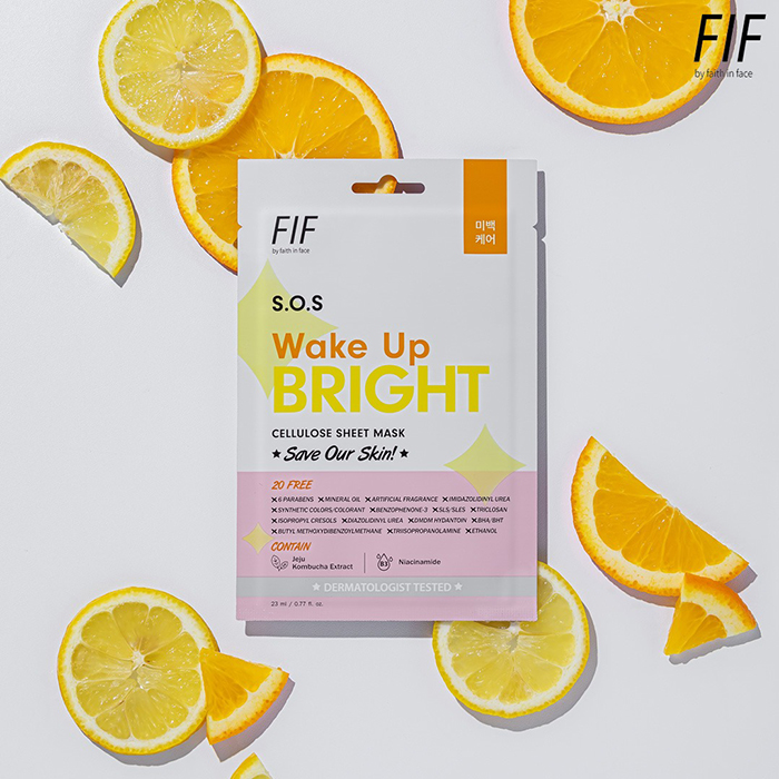 แผ่นมาสก์หน้า Faith in Face S.O.S Wake Up Bright Cellulose Sheet Mask