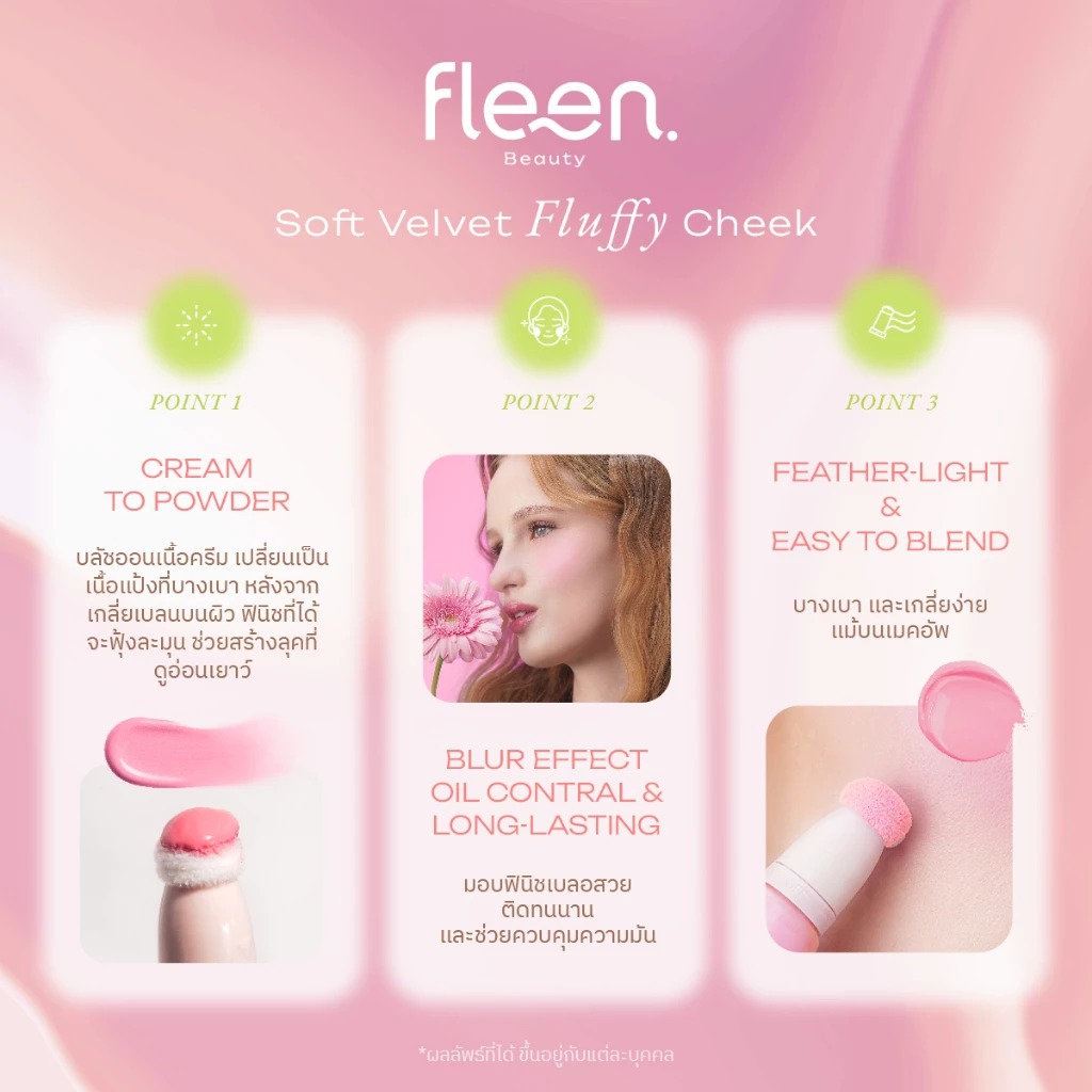 บลัชออน Fleen Beauty Soft Velvet Fluffy Cheek