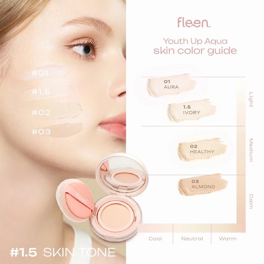 คุชชั่นน้ำแร่ Fleen Beauty Youth Up Aqua Covering Pact Cushion SPF50 PA+++