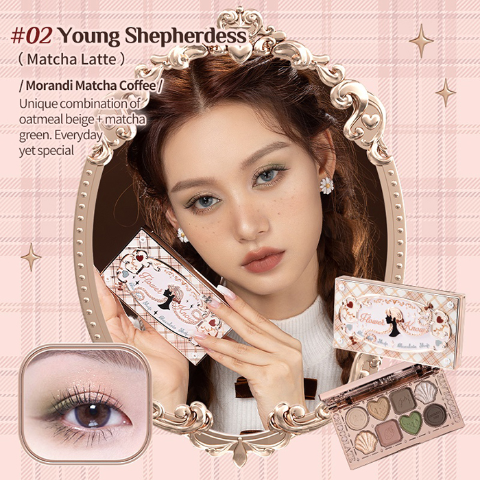 พาเลทอายแชโดว์ Flower Knows Chocolate Wonder-Shop Eight-Color Eyeshadow Palette