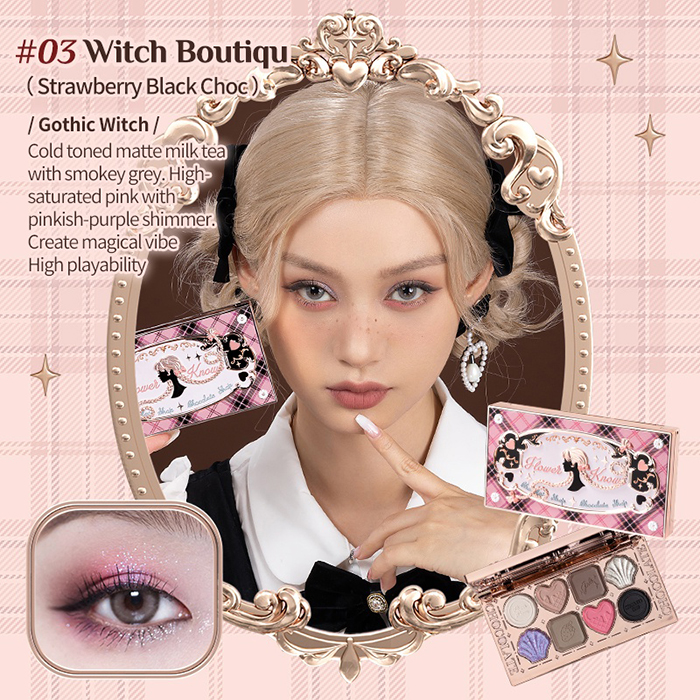 พาเลทอายแชโดว์ Flower Knows Chocolate Wonder-Shop Eight-Color Eyeshadow Palette