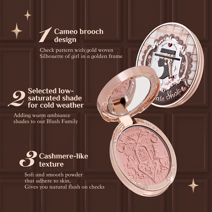 บลัชออน Flower Knows Chocolate Wonder-Shop Embossed Blush