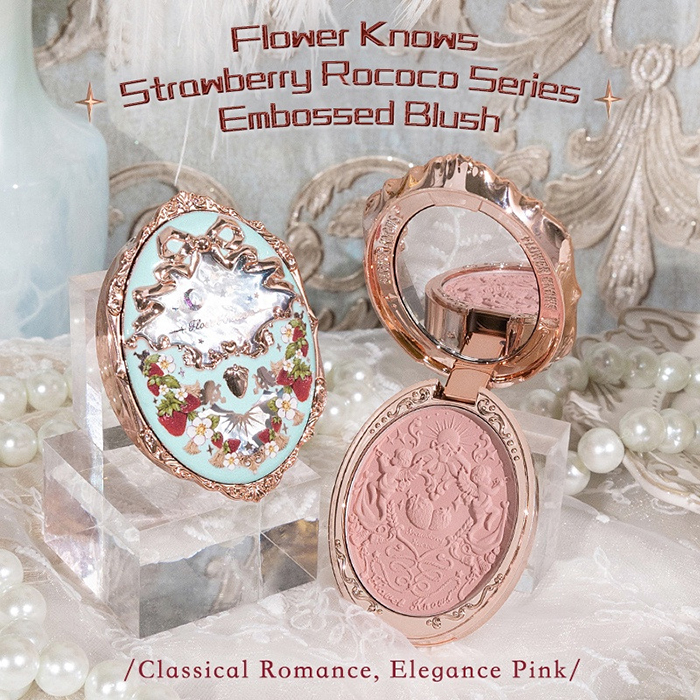 บลัชออน Flower Knows Strawberry Rococo Embossed Blush