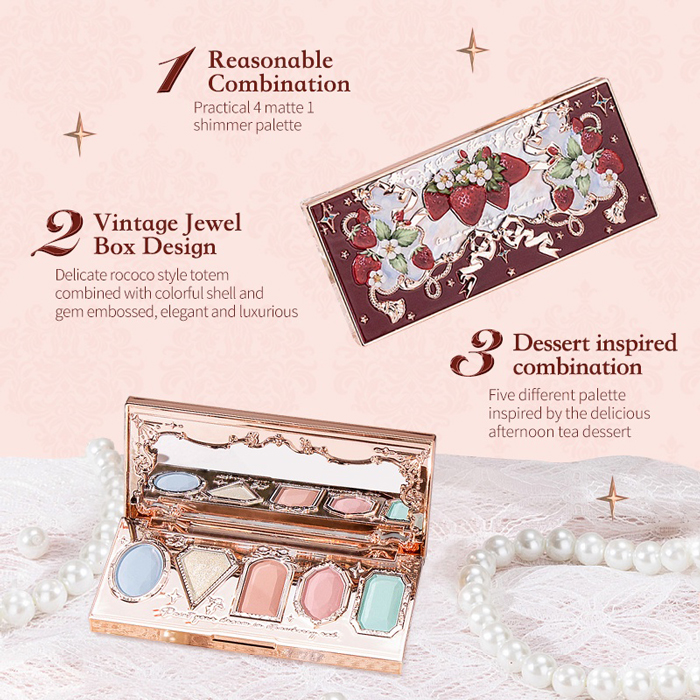 อายแชโดว์ Flower Knows Strawberry Rococo Series Five-Color Eyeshadow Palette