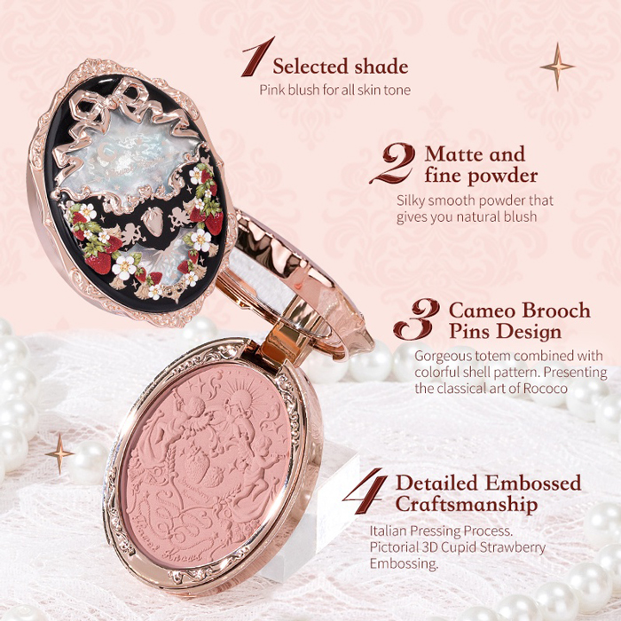 บลัชออน Flower Knows Strawberry Rococo Series Embossed Blush