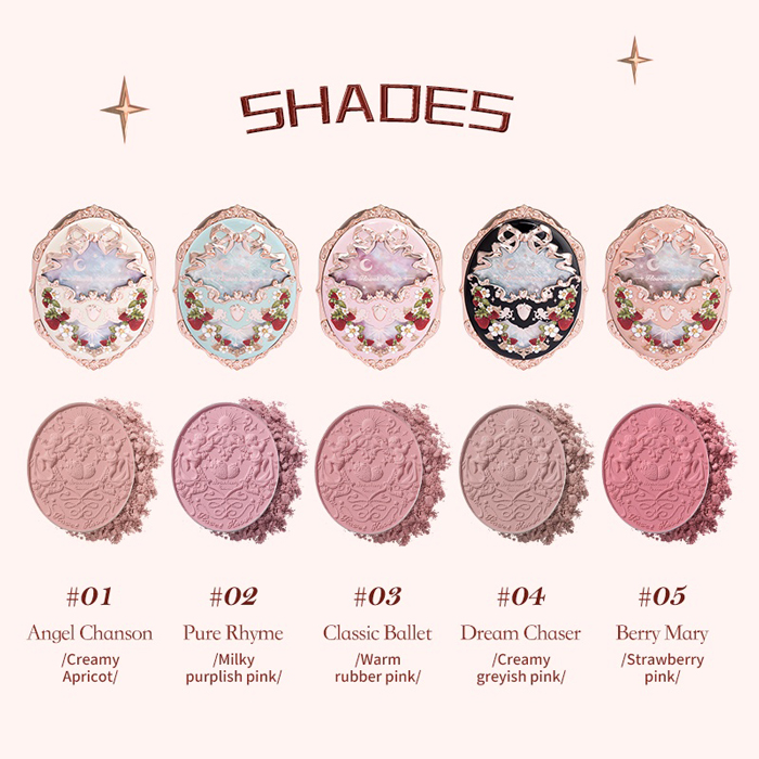 บลัชออน Flower Knows Strawberry Rococo Series Embossed Blush