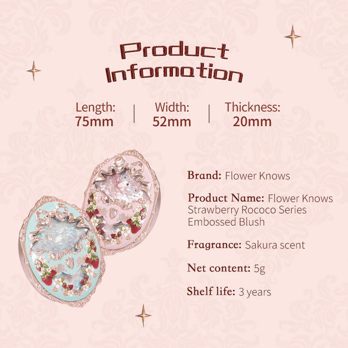 บลัชออน Flower Knows Strawberry Rococo Series Embossed Blush