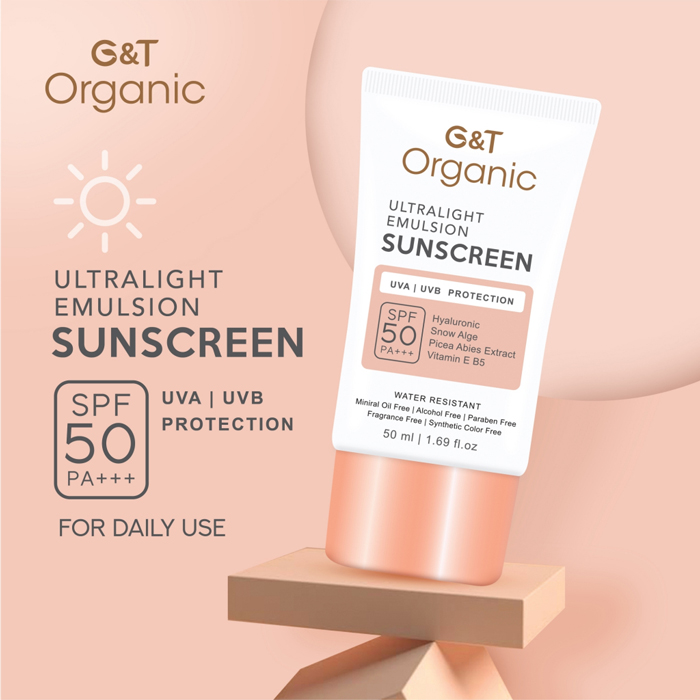 ครีมกันแดด G&T Organic Mild Sunscreen SPF50PA+++