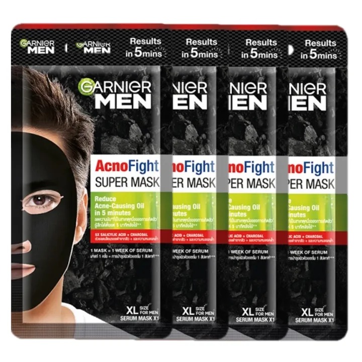 แผ่นมาส์ก GARNIER Men Acnofight Super Mask