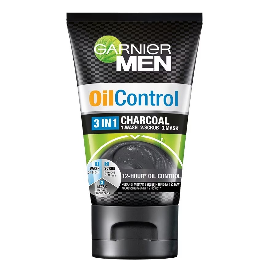 สครับโฟม GARNIER Men Oil Control 3 In 1 Charcoal Foam