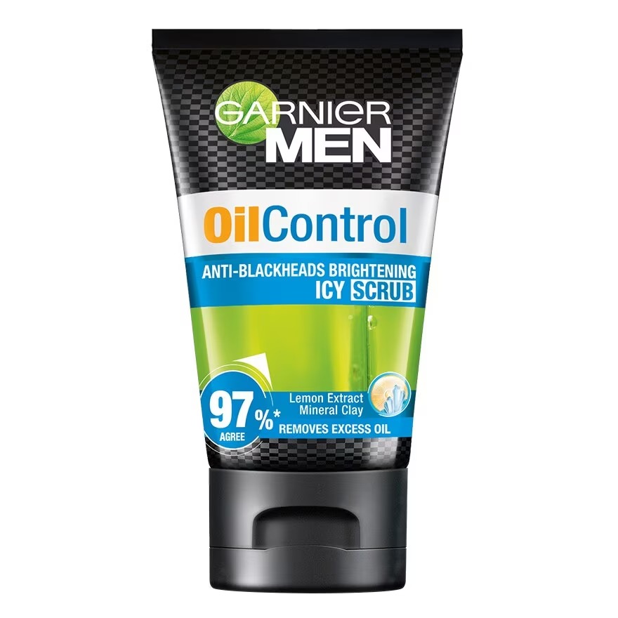 สครับโฟม GARNIER Men Turbo Bright Oil Control Icy Scrub