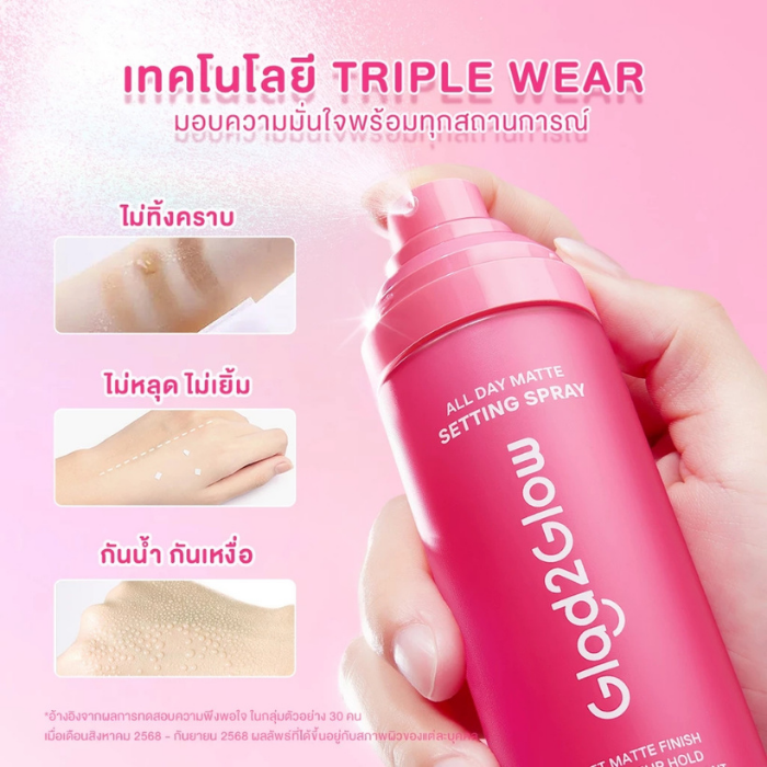 เซ็ตติ้งสเปรย์ Glad2Glow All Day Matte Setting Spray เซ็ตติ้งสเปรย์ Glad2Glow All Day Matte Setting Spray