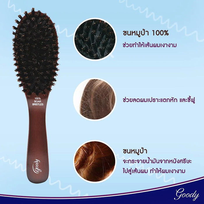 แปรงหวีผมขนหมูป่า Goody Wood Boar Styler Hu