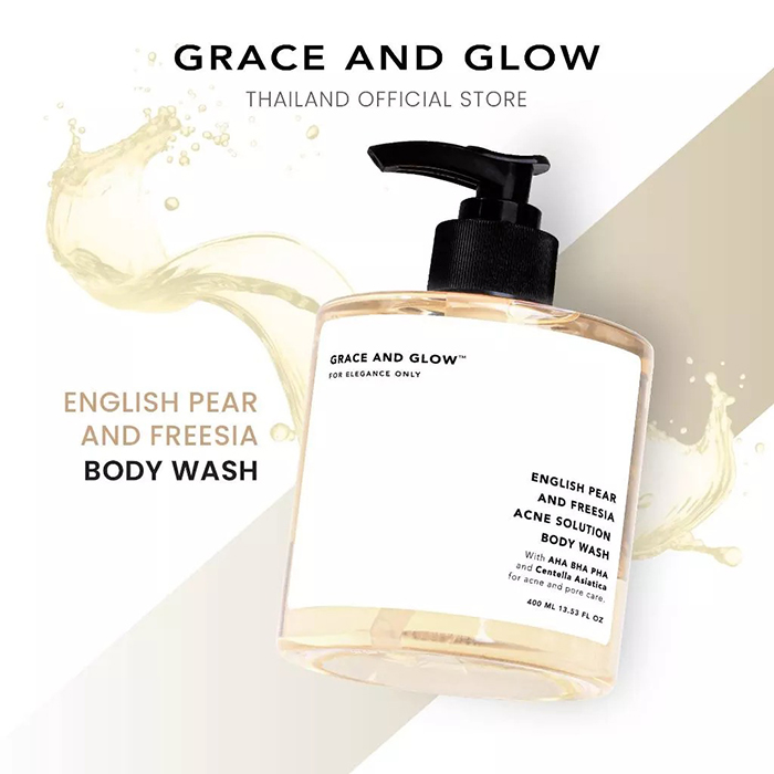 ครีมอาบน้ำ Grace and Glow English Pear and Freesia Acne Solution Body Wash