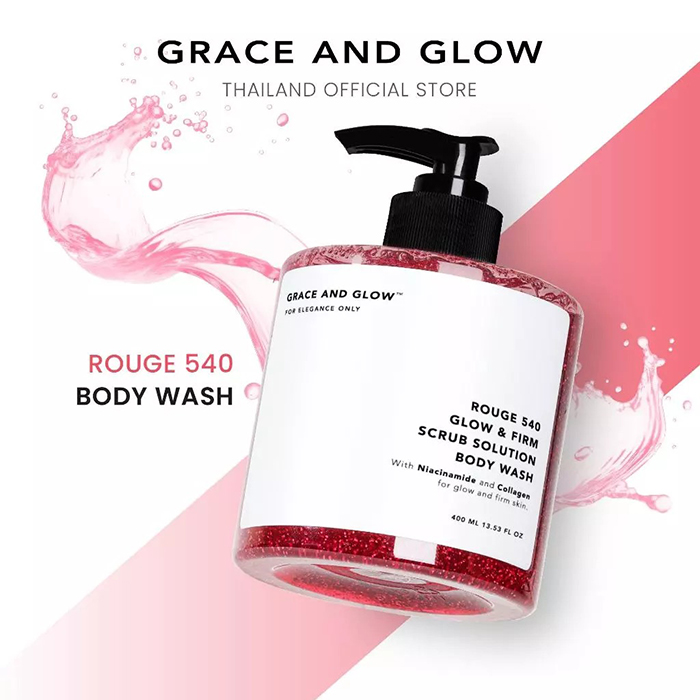 เจลอาบน้ำ Grace and Glow Rouge 540 Glow & Firm Scrub Solution Body Wash
