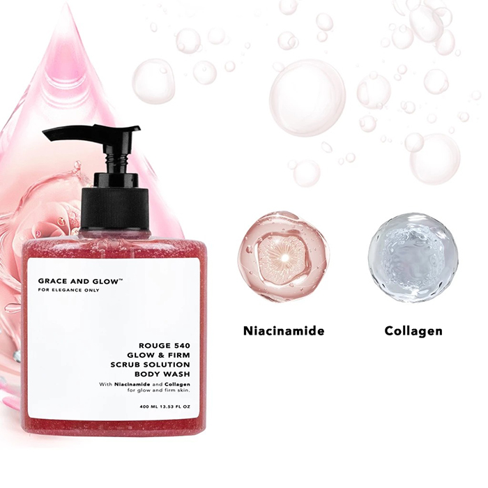 เจลอาบน้ำ Grace and Glow Rouge 540 Glow & Firm Scrub Solution Body Wash