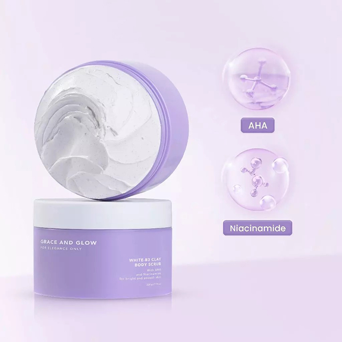 สครับผิวกาย Grace and Glow White-B3 Clay Body Scrub
