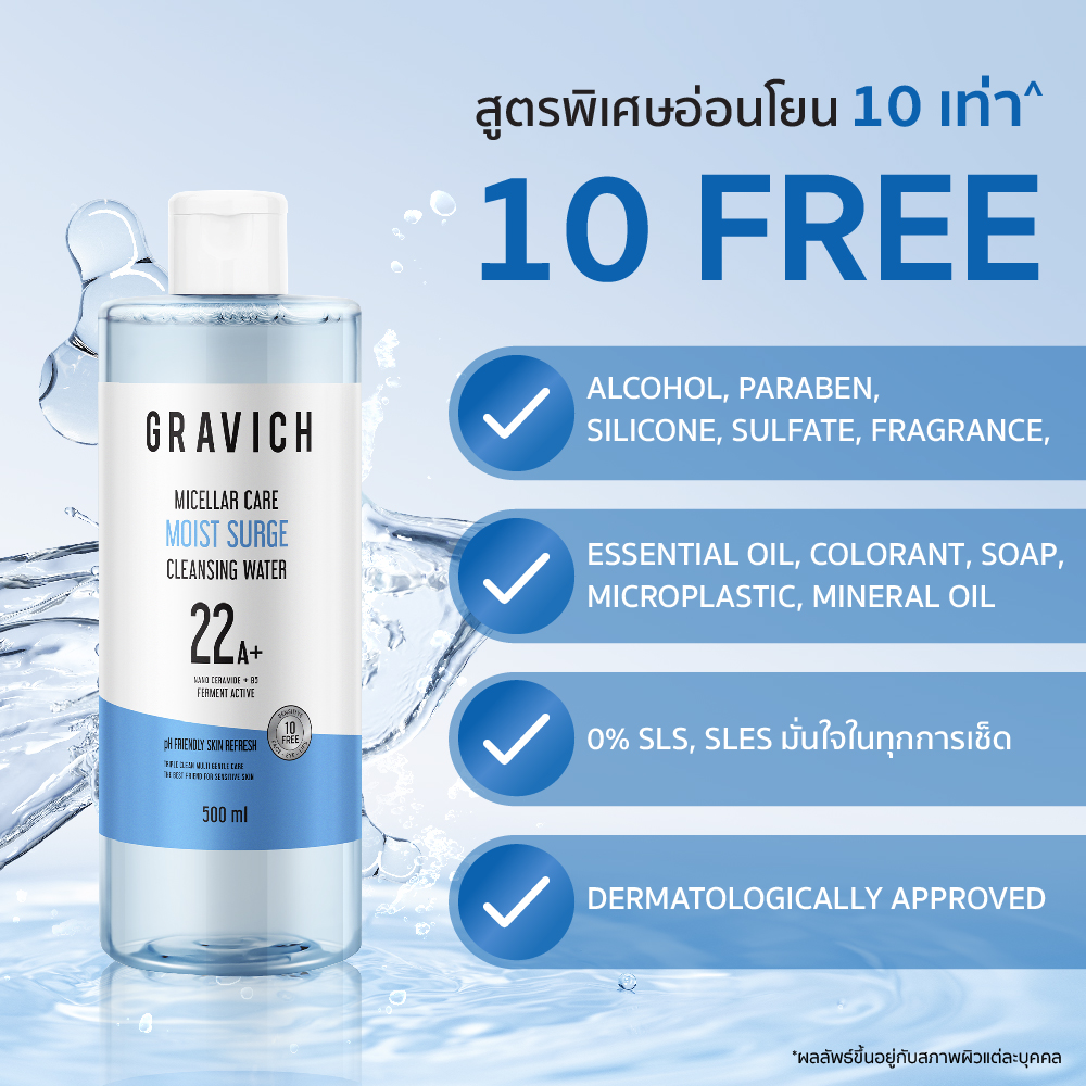 คลีนซิ่ง Gravich Micellar Care Sensitive Cleansing Water