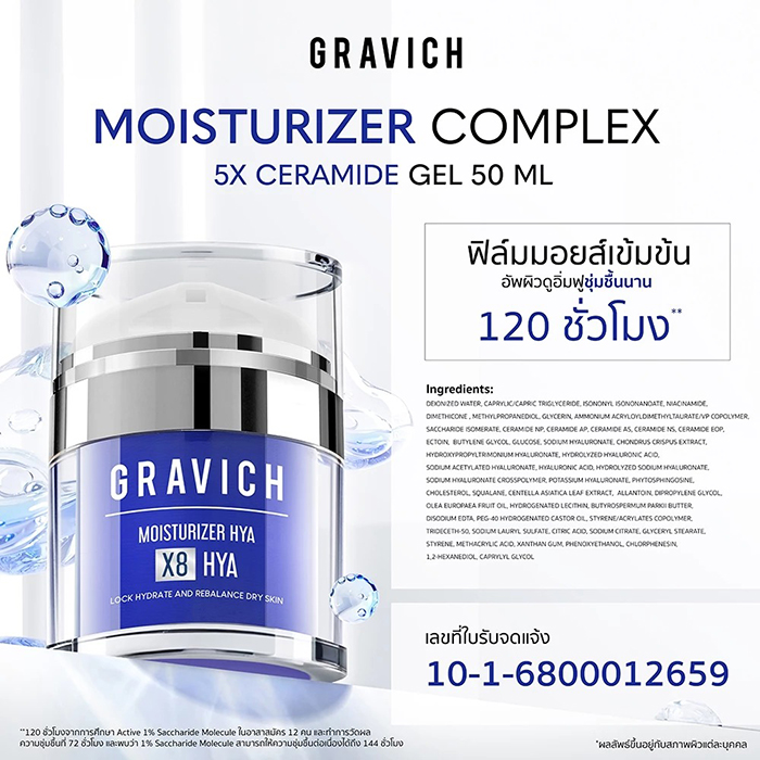 มอยส์เจลบำรุงผิวหน้า Gravich Moisturizer Complex 5X Ceramide Gel