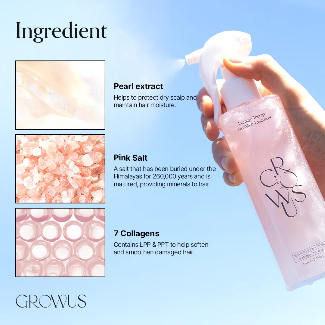 ทรีตเมนต์บำรุงเส้นผม GROWUS Damage Therapy No-Wash Treatment