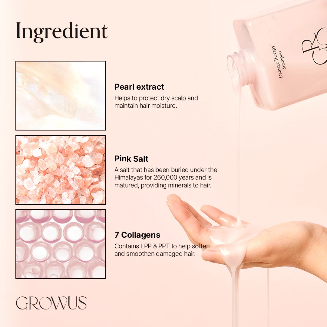 แชมพูทำความสะอาดเส้นผม GROWUS Damage Therapy Shampoo