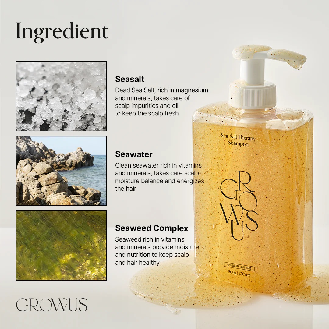 แชมพูทำความสะอาดเส้นผม GROWUS Sea Salt Therapy Shampoo