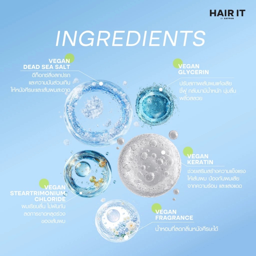 สเปรย์น้ำเกลือสูตรวีแกน Hair It Volume & Smooth Texturizing Spray