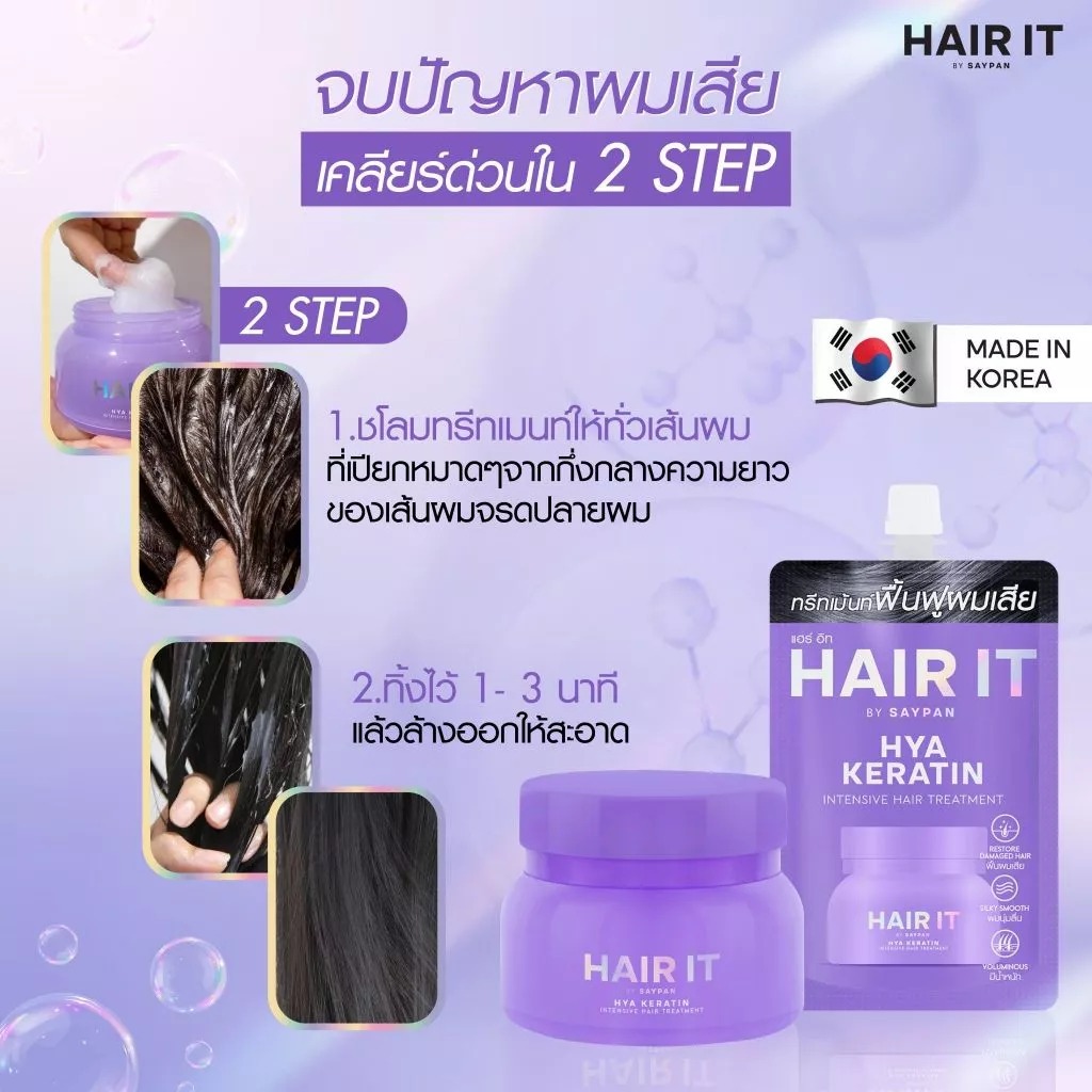 เคราตินบำรุงเส้นผม Hair It Hya Keratin Intensive Hair Treatment