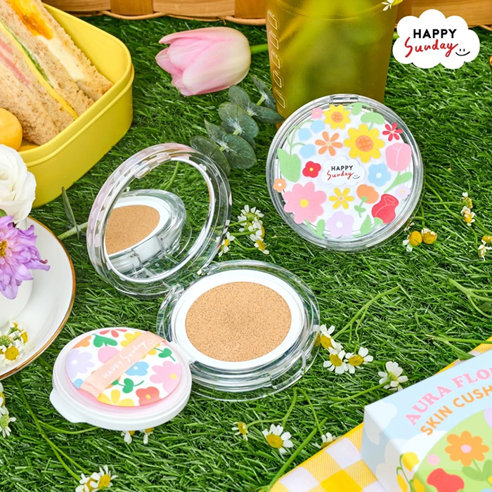 คุชชั่น HAPPY SUNDAY Aura Flora Skin Cushion