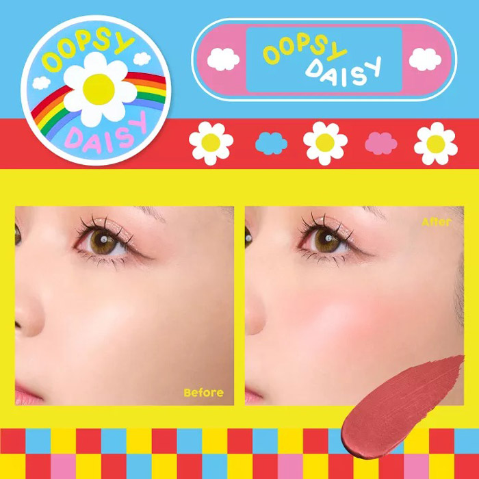 HAPPY FUNDAY Cream Blush Oopsy daisy บลัชออนเนื้อครีมเนียนนุ่ม สีแน่น เกลี่ยง่าย ติดทนนาน ไม่อุดตันผิว