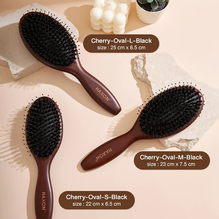 แปรงหวีขนหมูป่า Haxon Cherry Boar-Bristle Brush