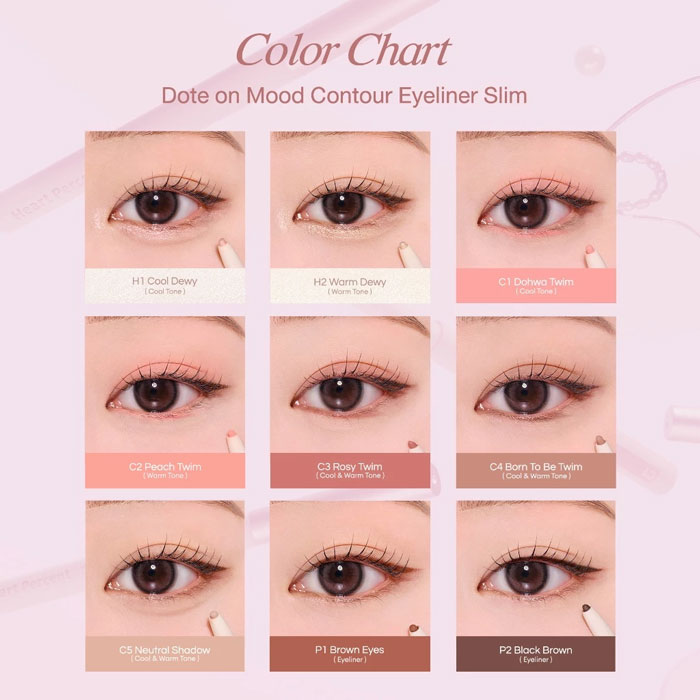 ดินสอเขียนขอบตา Heart Percent Dote On Mood Contour Eyeliner Slim