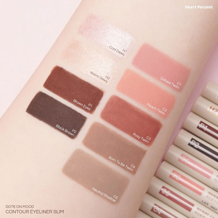 ดินสอเขียนขอบตา Heart Percent Dote On Mood Contour Eyeliner Slim