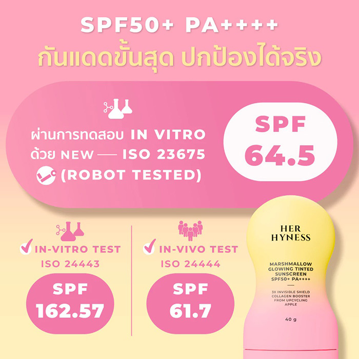 ครีมกันแดด HER HYNESS Marshmallow Glowing Tinted Sunscreen SPF50+ PA++++