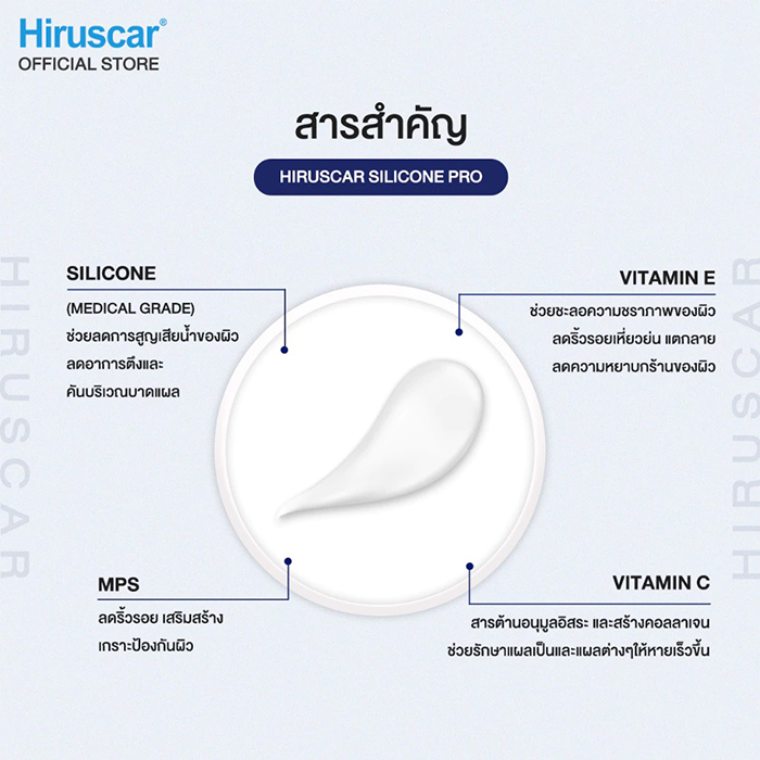 เจลลดรอยแผลเป็น Hiruscar Silicone Pro