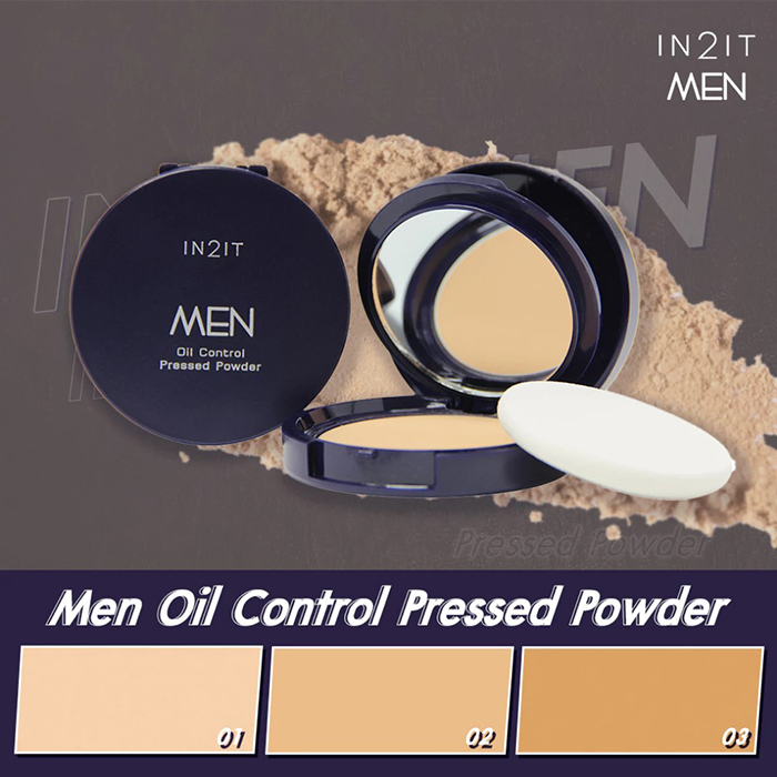 แป้งผสมรองพื้น IN2IT Men Oil Control Pressed Powder