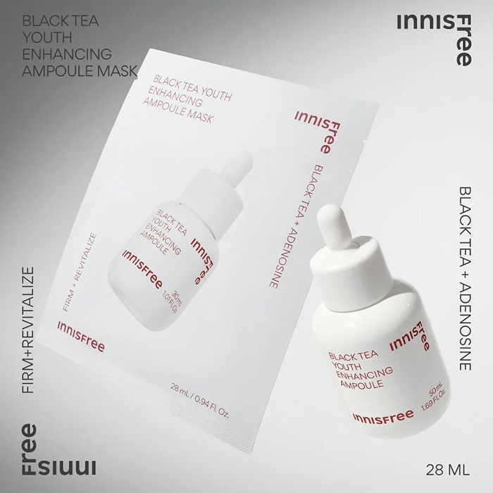 แผ่นมาส์กหน้า Innisfree Black Tea Youth Enhancing Ampoule Mask แผ่นมาส์กหน้า Innisfree Black Tea Youth Enhancing Ampoule Mask