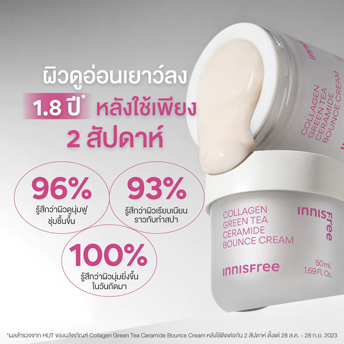 ครีมบำรุงผิวหน้า INNISFREE Collagen Green Tea Ceramide Bounce Cream