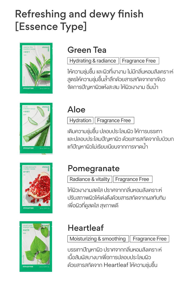 แผ่นมาส์กหน้า Innisfree Energy Mask แผ่นมาส์กหน้า Innisfree Energy Mask