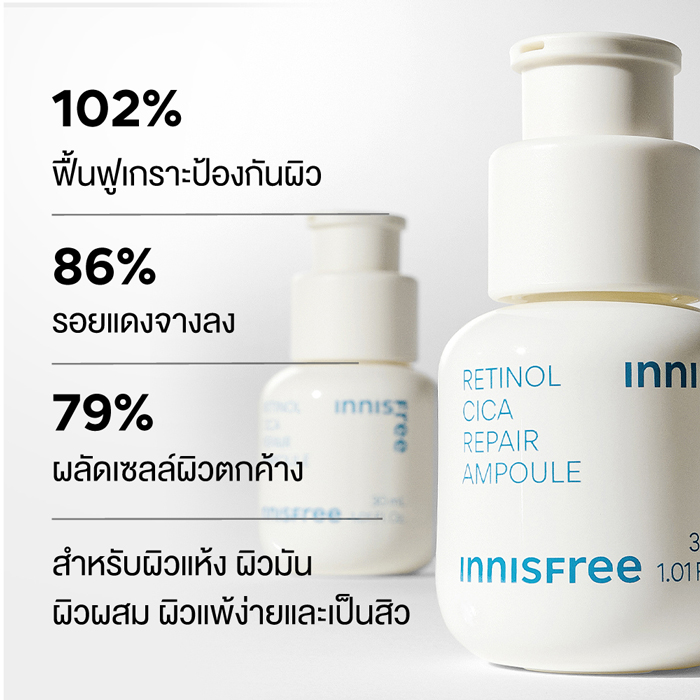 แอมพูลผสมเรตินอลและซิก้า Innisfree Retinol Cica Repair Ampoule