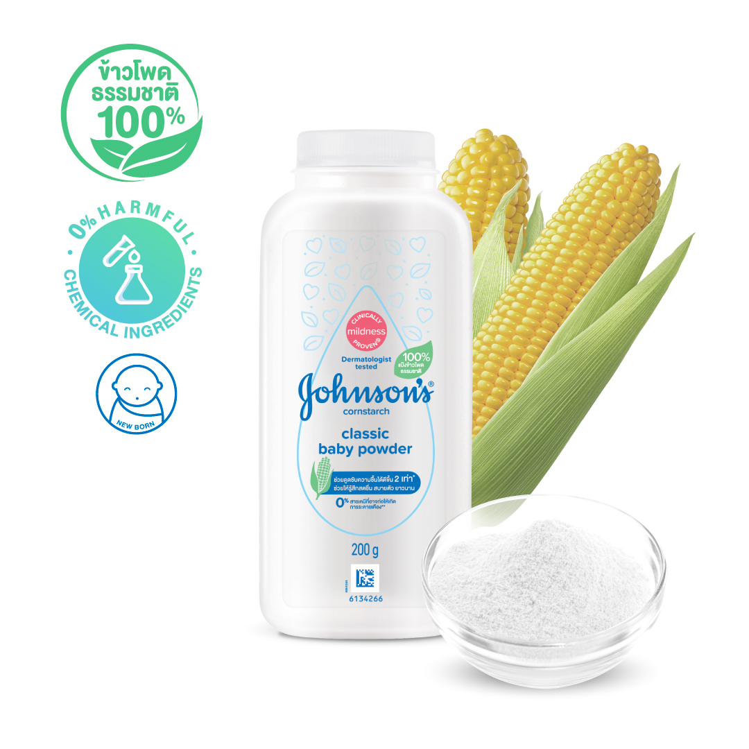 แป้งฝุ่น Johnson’s Cornstarch Baby Powder